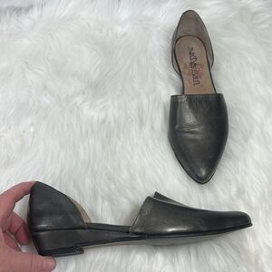 Anthropologie Metallic Gray Loafers